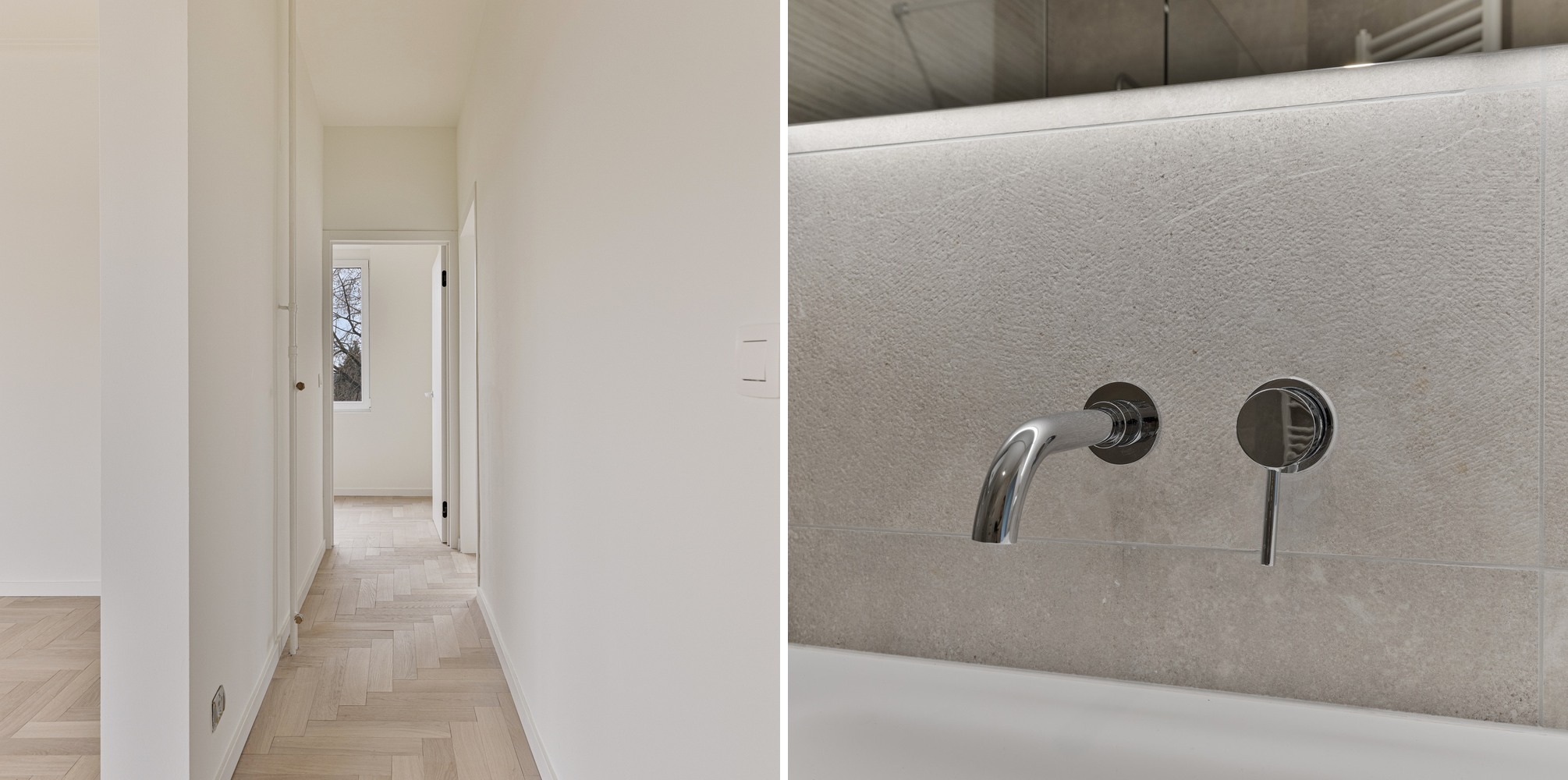 Dennenlaan, Wilrijk — gang & badkamer